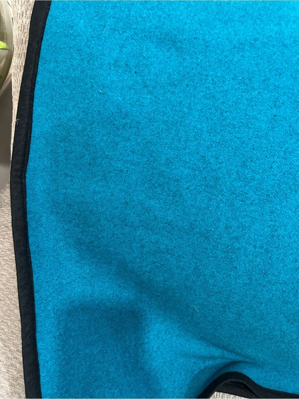 Vintage turquoise woven wool cowboy western blanket.Blue/black 90in x 60in
